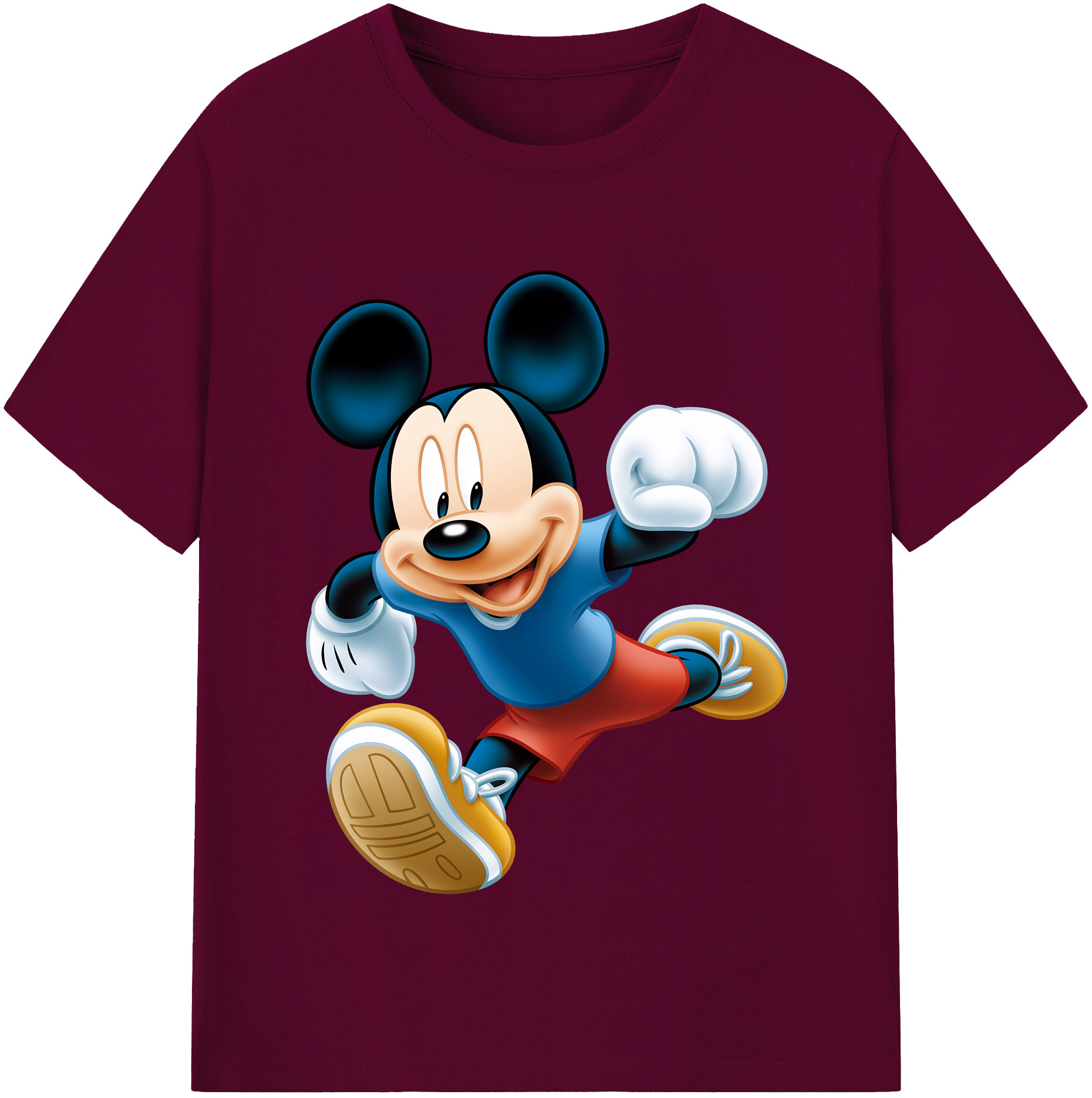 ミッキーマウス Mickey Mouse レディースカジュアルプリントTシャツ（綿100％）
